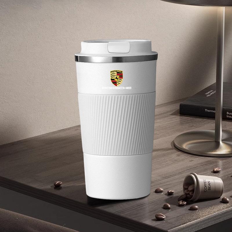 500ml Stainless Steel Coffee Tumbler Thermos Cup Portable Travel Thermal Mug for Porsche Panamera Cayenne Taycan 911 718 Macan