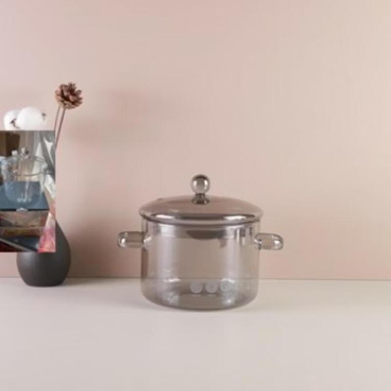

ZISIZ Double-Handle Glass Soup Stew Pot with Lid