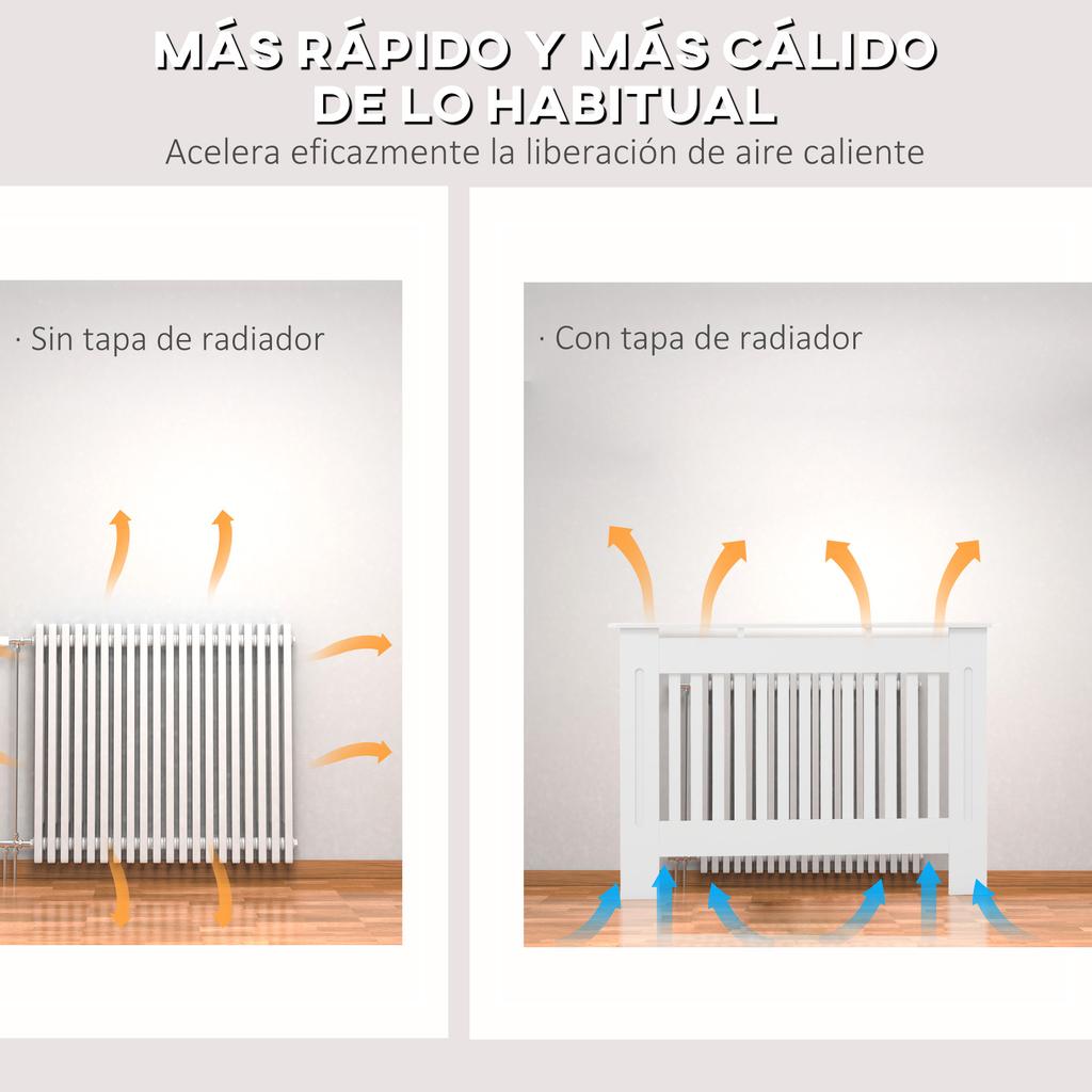 Radiator Cover, Anti-Tip, MDF, 112 x 19 x 81 cm, White