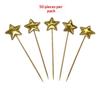 50Pcs Mini Heart Star Cupcake Topper Happy Birthday Cake Flag Decorating Baby Shower Birthday Party Cake Toppers Wedding Supply