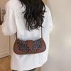 Leopard Print Shoulder Bag PU Leather Underarm Bag with Zipper Closure Cute Hobo Tote Handbag for Women Work Travel AVE