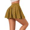 Women Mini Skirt Elastic High Waist Plaid Print Mini Skirt Summer Slimming Short Skirt Work Leisure Daily Wear