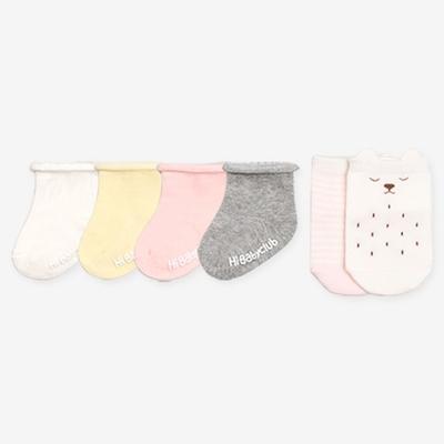 Hi Baby Club Newborn Rolling + Bear Socks 6 Piece Set, Korean Baby Products