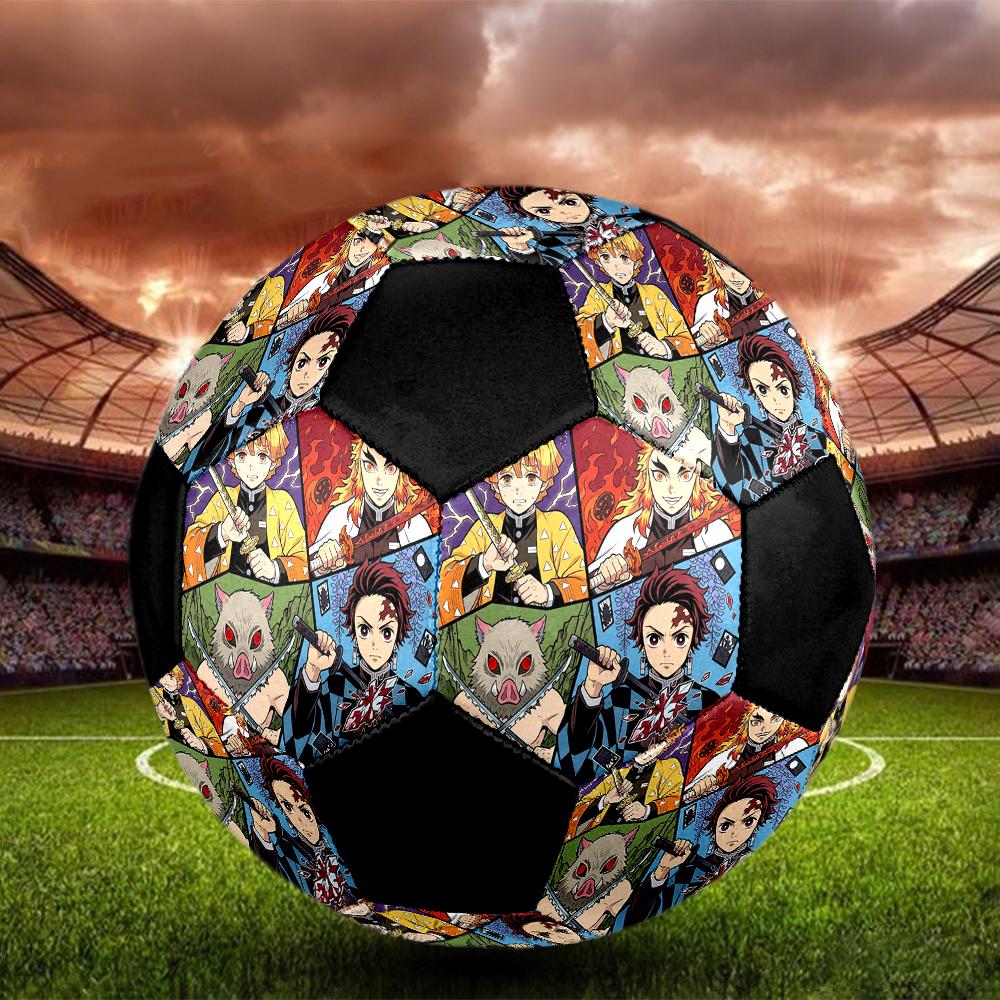 1pc Demon Slayer Kimetsu No Yaiba Football Soccer Ball Size 5 Indoor Soccer Ball Fashion Colorful  Backyard Game -Great For Sports Fans Gift HE4