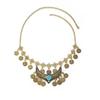 Bohemian Exotic Rhinestone Tassel Necklace & Earrings Set In Antiqued Alloy