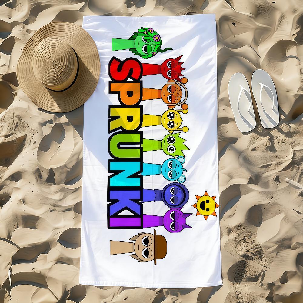 Neues S-sprunki Spiel K-kids Handtuch Strandtuch Übergröße Schnelltrocknendes Handtuch Saugfähig Weich Schwimm Strandtücher für Männer Frauen
