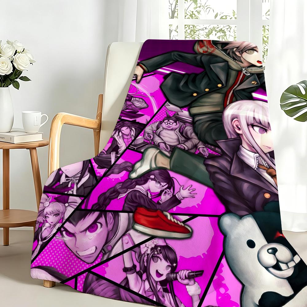 Game S-Super Danganronpas Throw Flannel Blanket Perfect for Sofa Office Bed Travel Sleep Read Relax Camping four season use