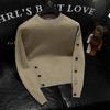 Womens Round Neck Long Sleeve Knit Sweater Casual Loose Fit Pullover Top Fall Winter