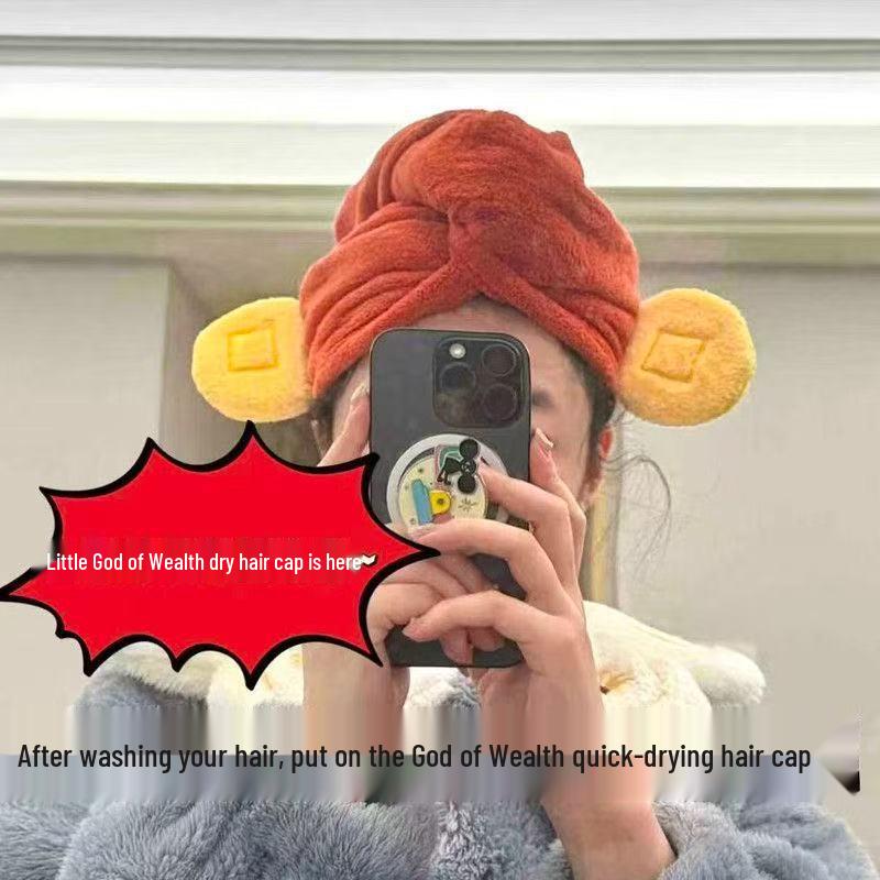 Quick-Dry Coral Fleece Hair Wrap for Women - Thick, Absorbent Bath Cap 25x65cm Thickened Absorbent