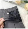 Women's Gray Pleated High-Waist A-Line Skirt - 2024 Spring Trendy & Slim Design