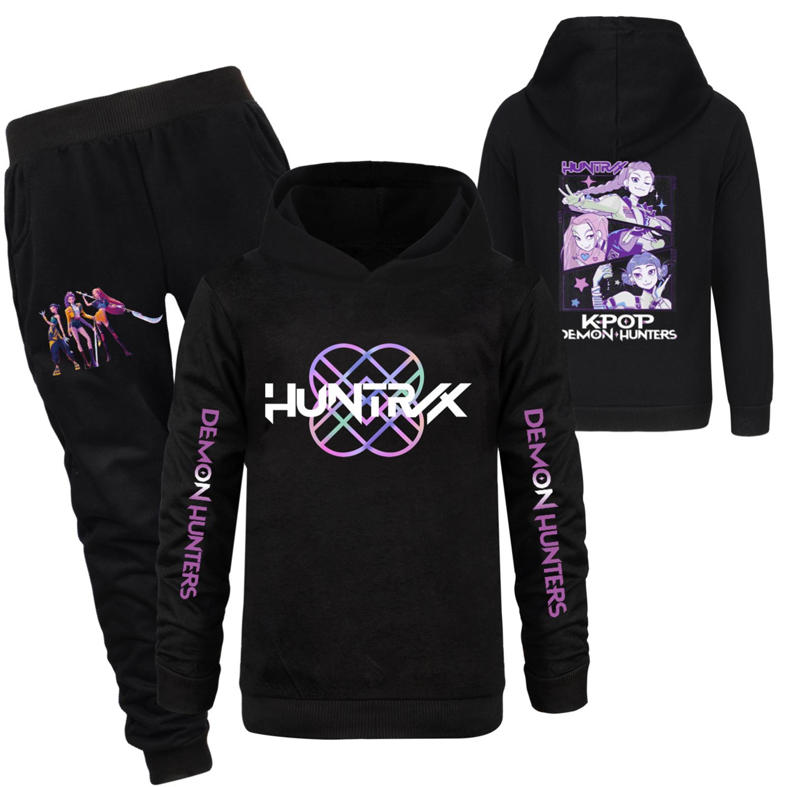 

Детский худи и брюки, двухпредметный спортивный костюм, комплект свитшота с длинным рукавом и принтом 100