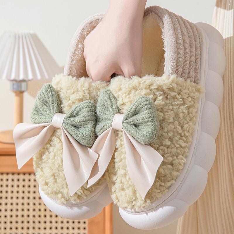 Women's Winter Cotton Slippers: Indoor, Warm, Thick Sole, Silent, Soft Bottom, Velvet Lined