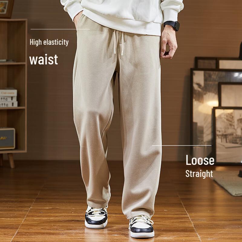TonLion Men's Heavyweight Loose Straight-Leg Casual Pants