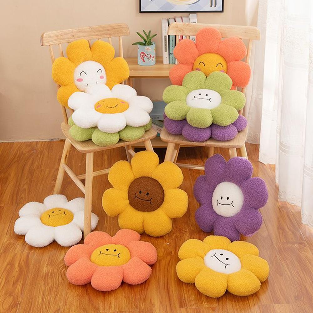 40CM Sunflower Cartoon Cushion Plush Toy Cute Flower Chair Cushion Sleeping Pillow Doll Festive Gift Child Birthday Gift