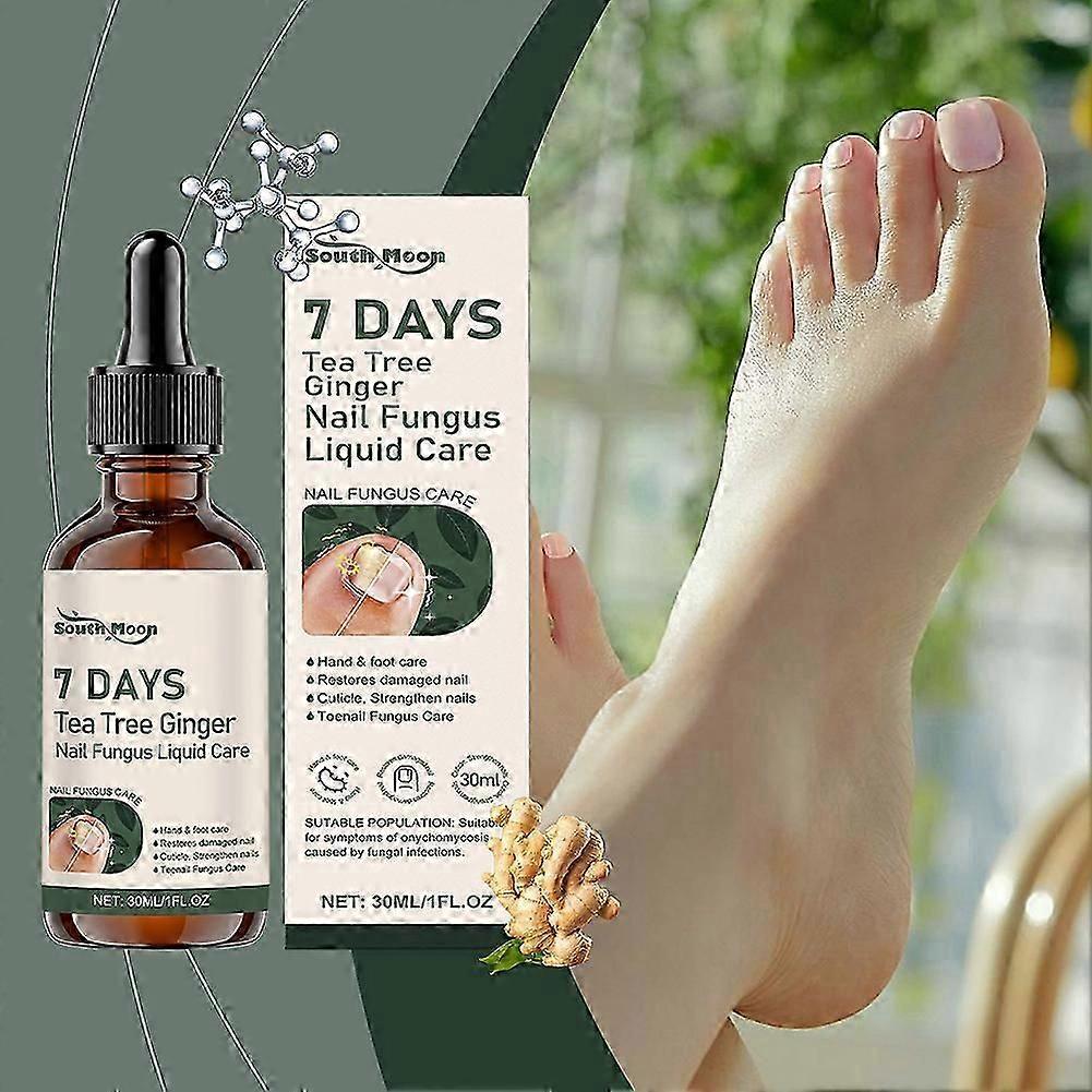 Tea Tree & Ginger Nail Fungus Treatment Liquid, 1-3x 7 Days Treatment, Nourishing & Strengthening Nails for Healthier Growth, Nail Care Solution