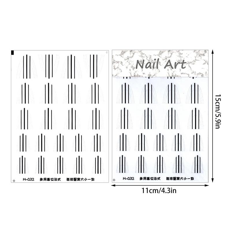 Franse Manicure Strips Nagel Vormen Franje Tip Gidsen Sticker Doe-het-zelf Golvende Lijn Nagellak Art Tips Gidsen Stickers Stencil Strips Nagel Gereedschap