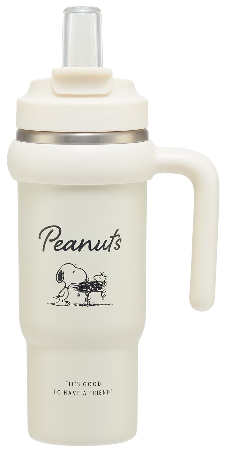 

Skater Straw Tumbler, 830ml, Insulated, with Handle, 2-Way, Direct Drinking, Snoopy Badge, STSTB9-A