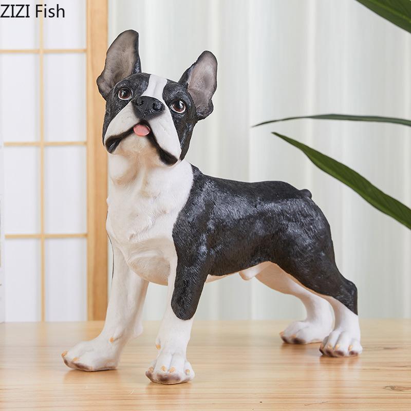 Golden Retriever French Bulldog Statue Simulated Animal Ornaments Desk Decoration Creative Puppy Sculpture Room Aesthetic Decor