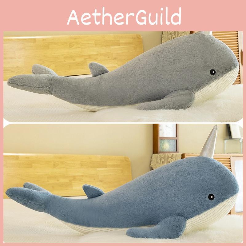 Cute Whale Plush Toy Pillow For Girls Soft And Cozy Stuffed Animal Doll For Bedtime Leg Support Grey