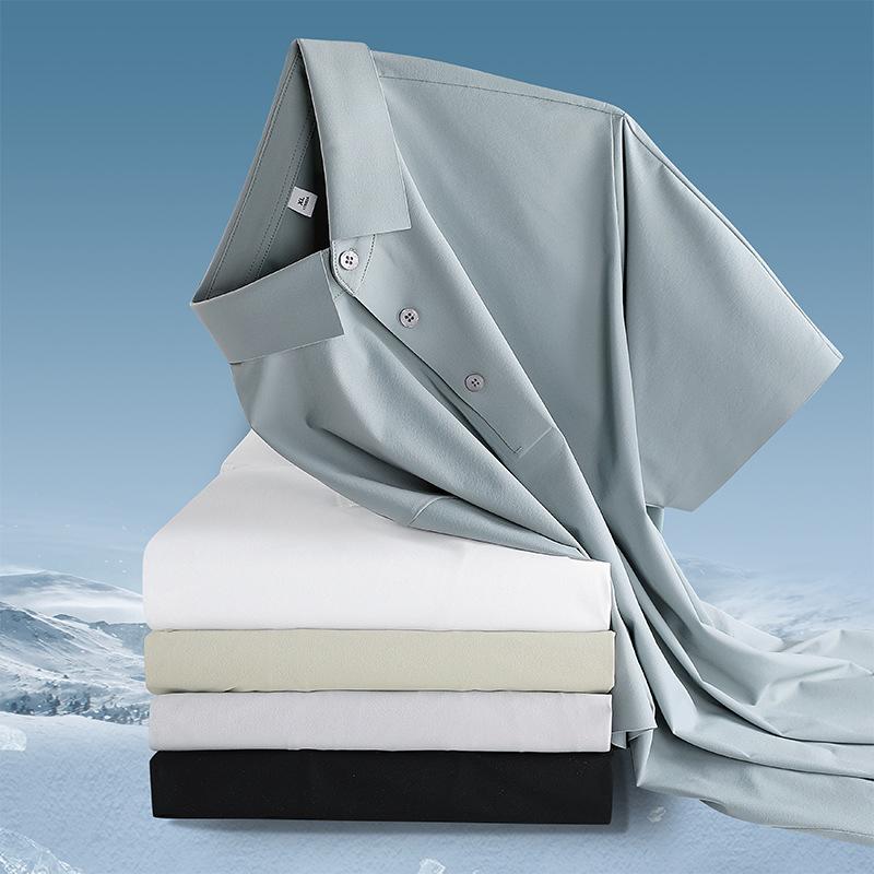 Seamless POLO Shirt T-shirt Ice-feeling Quick-drying Fabric Soft, Light-skin Breathable Lapel T-shirt Polo Shirt