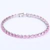 2025 New Fashion Green Crystal Friendship Bracelets Bangles for Women Silver Color Round Zircon Charm Bracelet Braclet Gifts