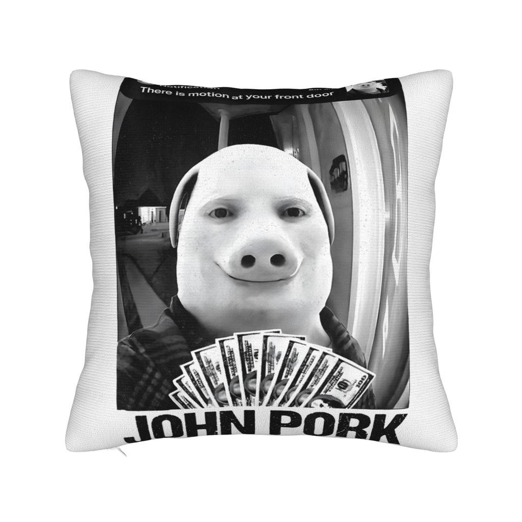 John Pork Don’t Fart Funny Squat Gym Meme Pillow Cover  Kawaii Pillow Case For Sofa Bedroom Home Decor Comfy Cushion Cover Gift