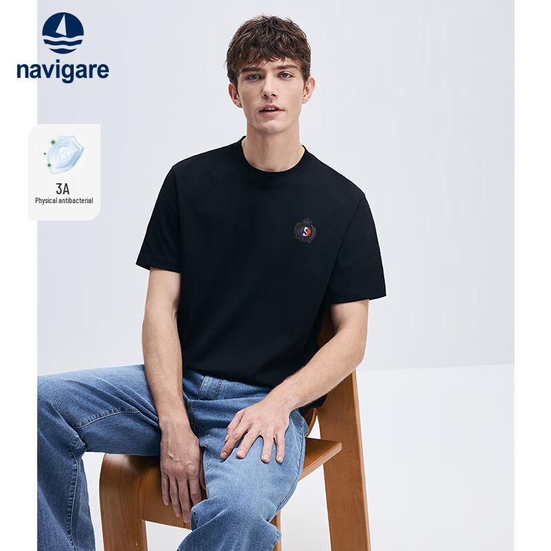 

Navigare Men s Basic Round Neck Short Sleeve T-Shirt L