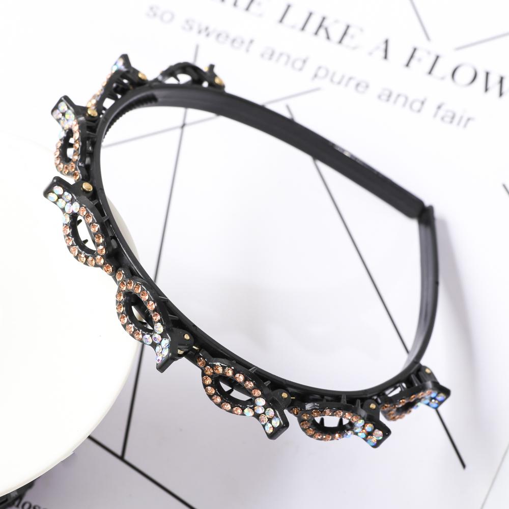 Double Layer Bands Clip Hairbands Fashion Plastic Braided Headband Punk New Knitting Womens Headwear Hair Accessories Pearl