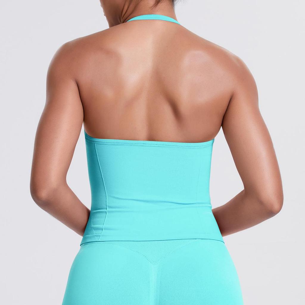 Seamless Solid Color Sexy Back Tank Top for Women - Yoga, Running, Fitness