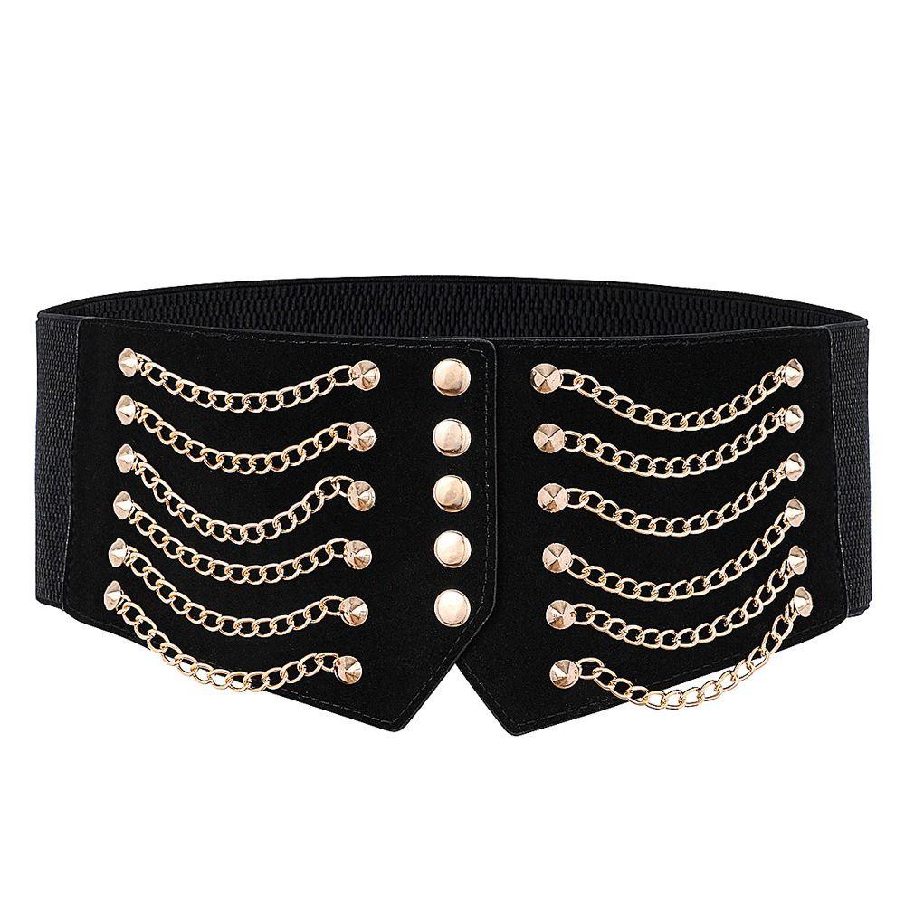 Stretchy Elastic Slimming Body Waist Belts Punk Style Women's Cummerbunds Versatile Dress