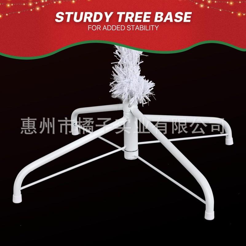 White Flocked Artificial Christmas Tree Set PVC Snow Cedar Decor Indoor Home Holiday Display