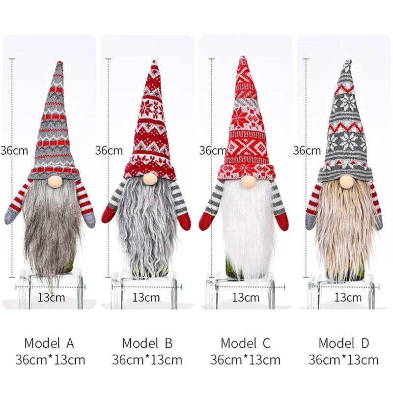Merry Christmas Gnome Doll Wine Bottle Cover Navidad Decor for Home Faceless Doll Wine Bottle Bag Dining Table Decor Xmas Gift