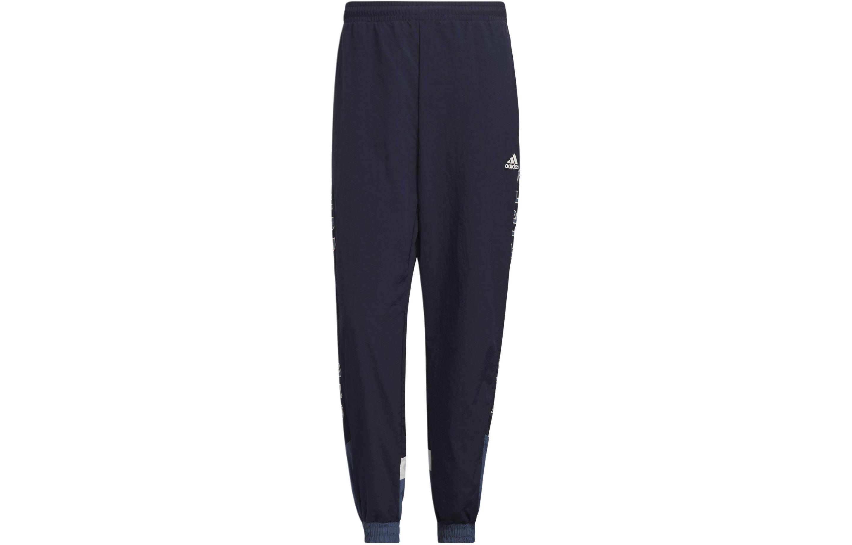 Adidas Wording Woven Sweatpants Unisex Dark Blue IM8765 XXL
