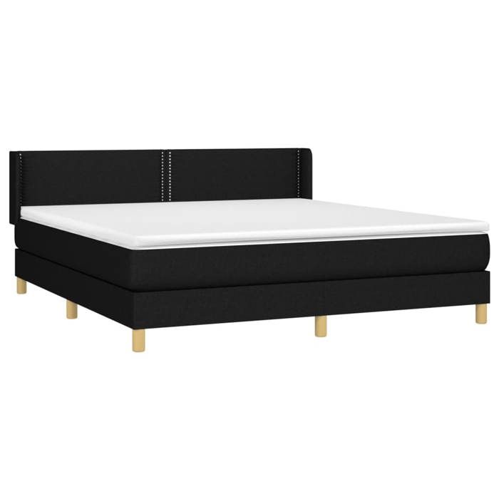 3130203 vidaXL Divan-lit Tapissier Avec Matelas Noir 160x200 Cm Tissu