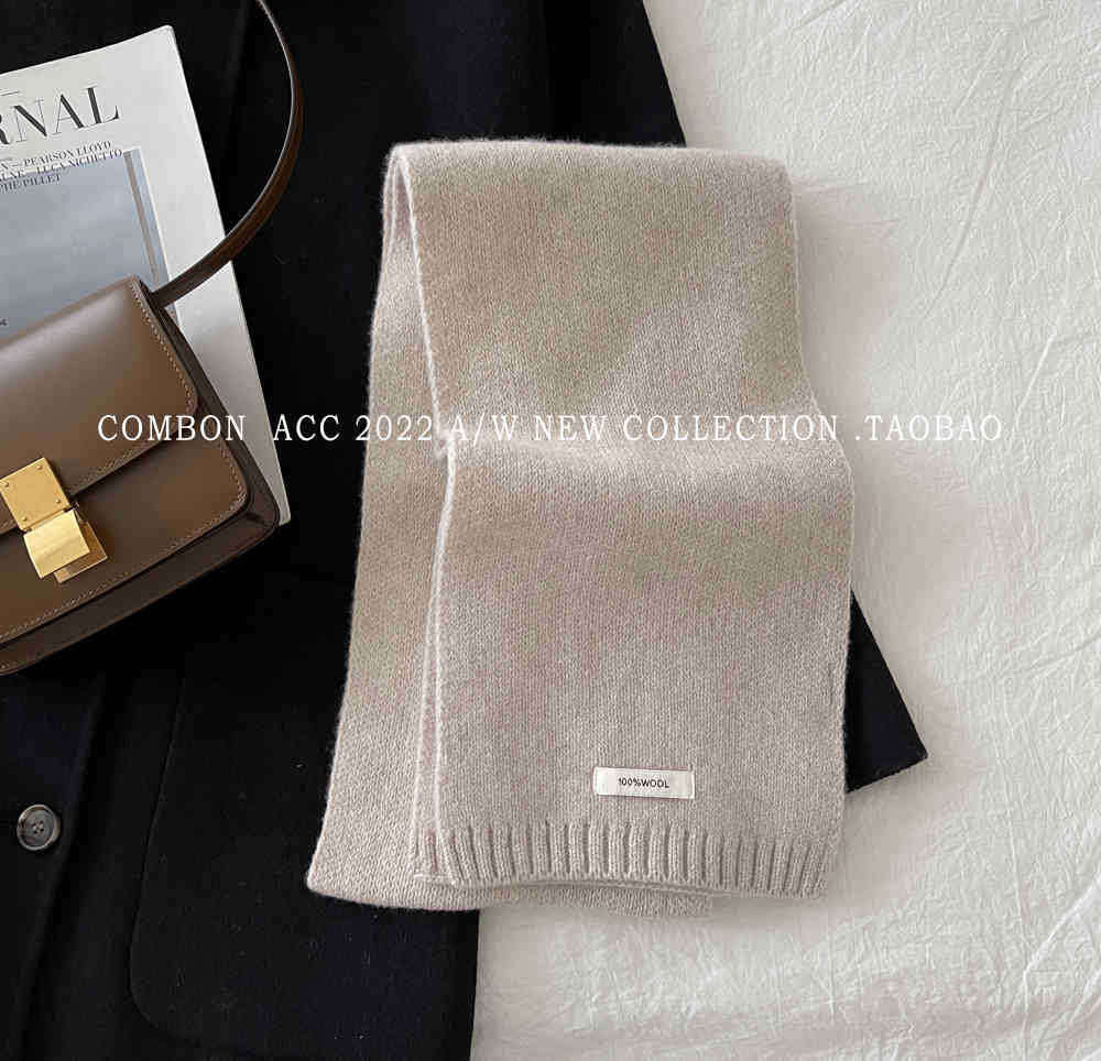 Utvalgt australsk ull 100 % kashmirskjerf ensfarget herre og dame vinter varmt strikket skjerf