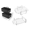 4pcs Air Fryer Rack Silicone Basket Oven Baking Tray Liner Double Layer Roasting Rack for AF400UK Air Fryer Accessories