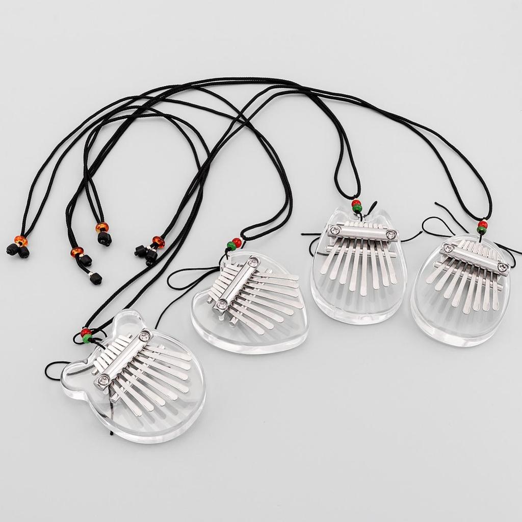 Mini 8 Tasten Kalimba Kristall Transparent Daumen Klavier Bär Herz Katze Wasser Tropfen Form Mbira Musikalisches Werkzeug