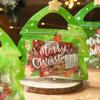 Christmas Tree Treat Bags for Kids Party Favors Reusable Ziplock Goodie Bags with Handles for Holiday Candy Storage Pouches