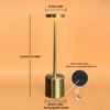 3 Colors Rechargeable Alloy Cordless LED Table Lamp Touch Switch Night Light Nordic Style Home Bar Restaurant Ambiance Desk Lamp