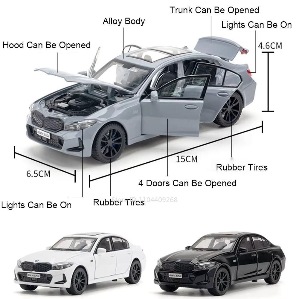 1:32 X3M 320i Toy Sports Car Model Pull Back Sound Light Doors Opened Alloy Diecast Miniature Vehicle Models Ornaments Gifts