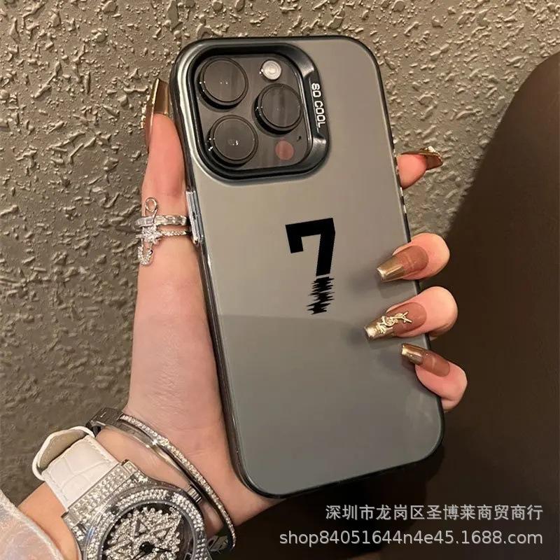 Счастливое число 7 для Apple 15 Цвет Серебристый iPhone14promax Креативный 13/11 Матовый 16 Защитный чехол 17 iPhone 7