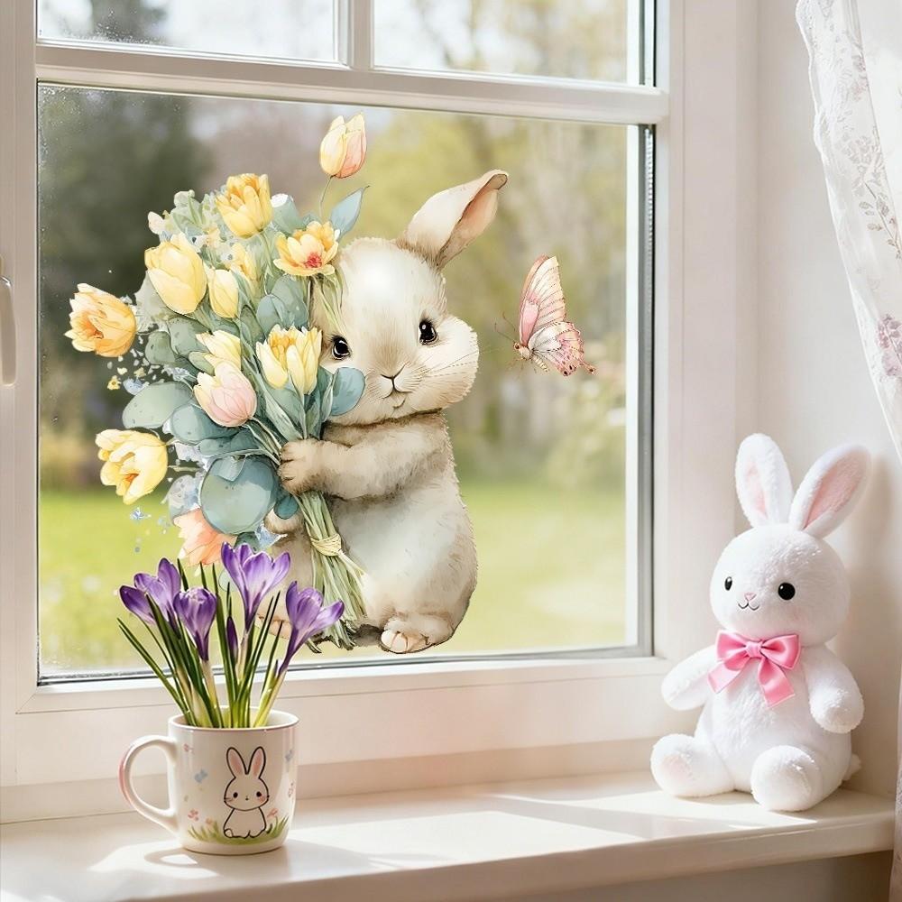 Self-Adhesive Wall Stickers Easter Wall Decal New Festival Party Sticker  Window Decoration