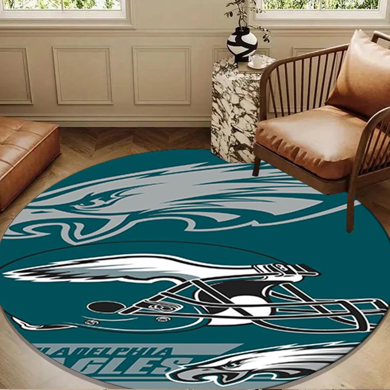 Philadelphia Eagles Yuvarlak Mat, Kaymaz Daire Halı Sandalye Halısı Salon, Yatak Odası, Paspas Ev Dekorasyonu Hediye Noel Hediyeleri İçin