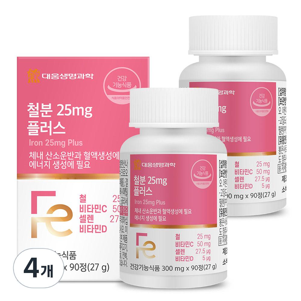 Daewoong Life Science Iron 25mg Plus 27g 90 Tablets 4 pcs