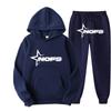 Y2K Print Hooded Fleece-Lined Unisex Sweatshirt Set Streetwear Casual Long Sleeve Tracksuit