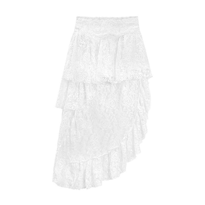Bohemian Romantic French Lace Spring and Summer Retro Skirt Irregular Hem Niche Design Skirt