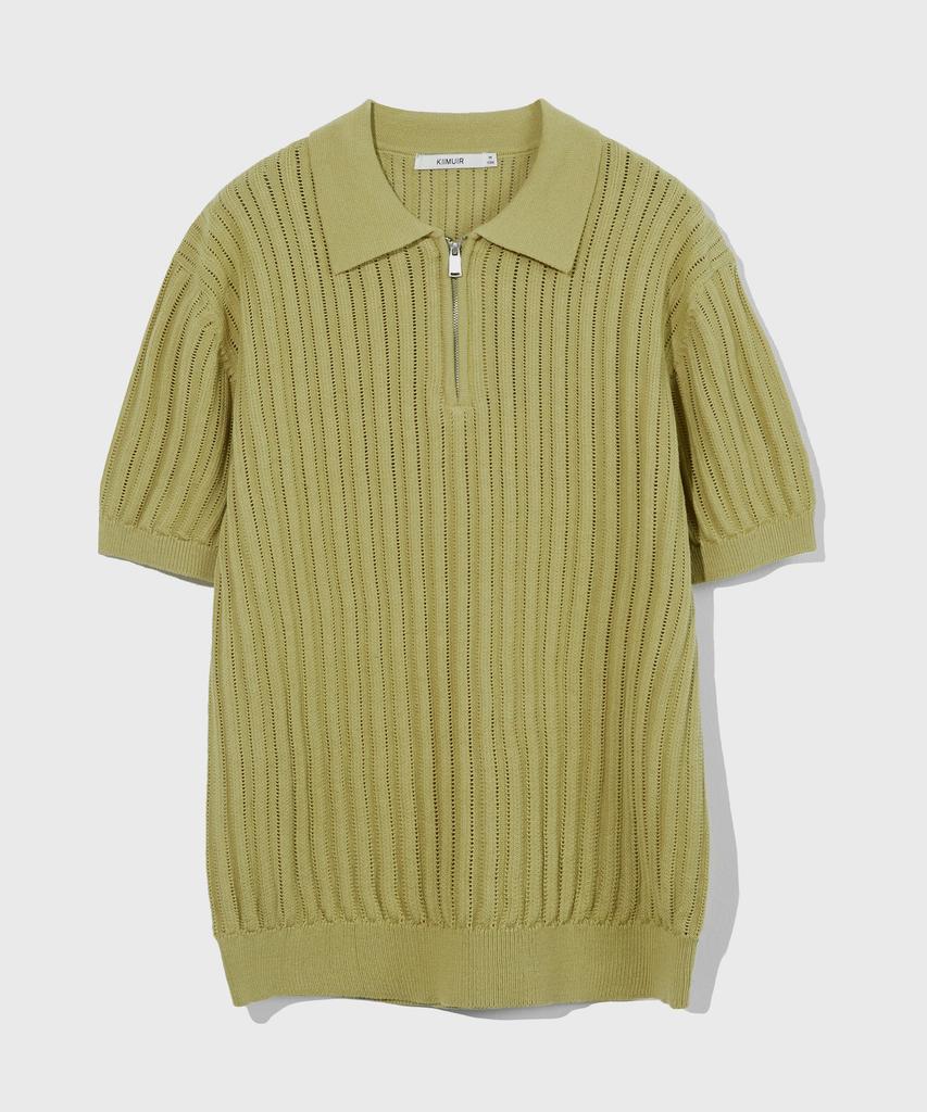 KIIMUIR Half-Zip Short-Sleeve Knit_Olive Khaki