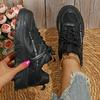 Tênis femininos grossos respiráveis ​​com cadarço sapatos plataforma para caminhada sapatos casuais para casais