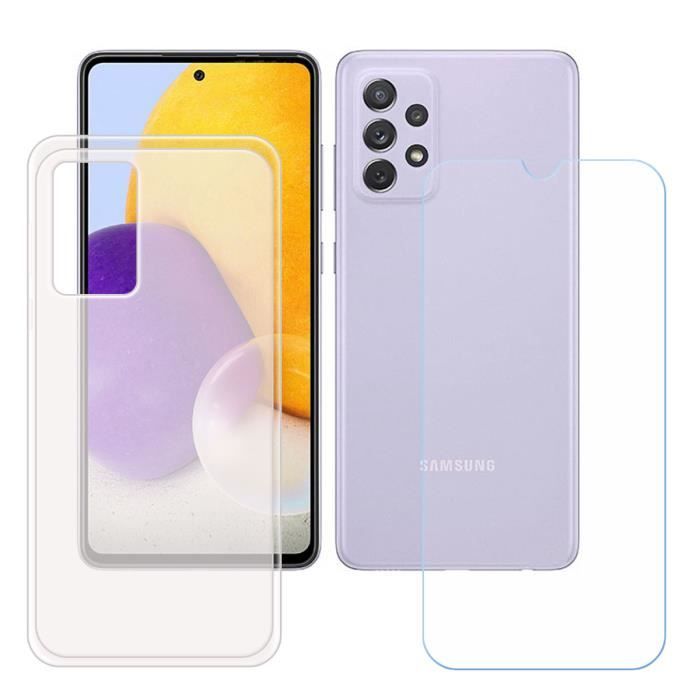 Protective Case - FZ - Samsung Galaxy A72 - TPU Silicone - Tempered Glass - Translucent