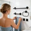 Bathroom Towel Rack Adhesive Towel Rings Robe Hook Toilet Paper Holder Bathroom Accessory Set Easy to Installation